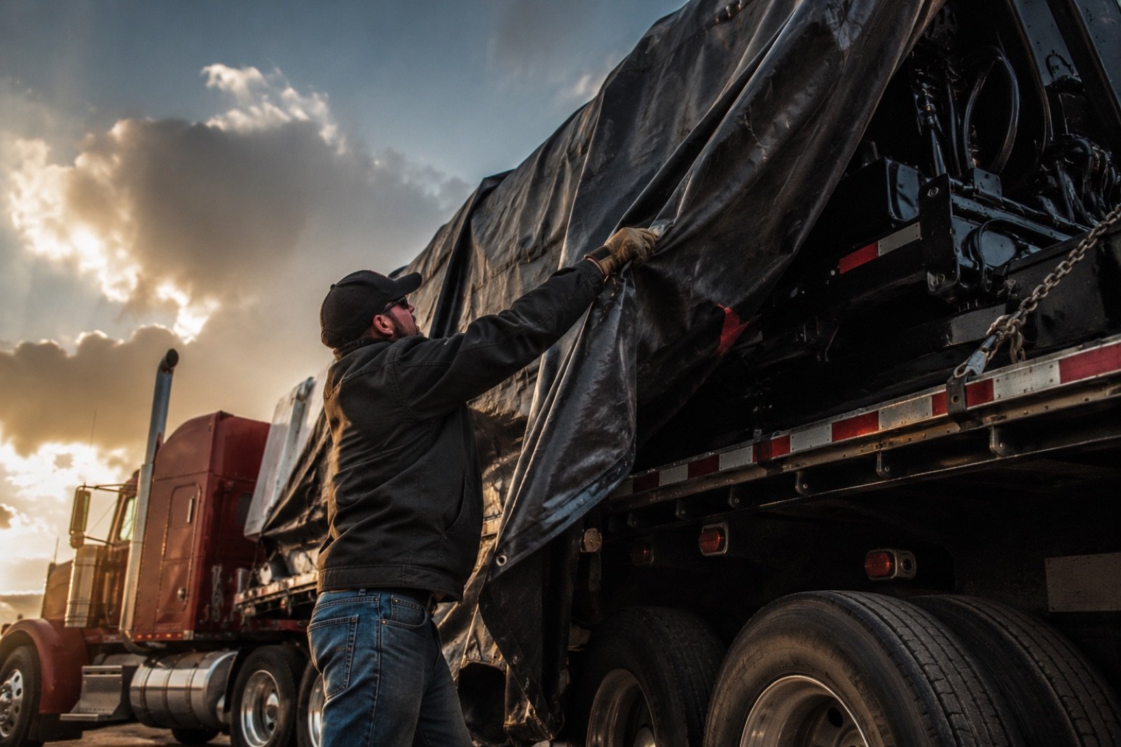 Tarping an oversized energy load