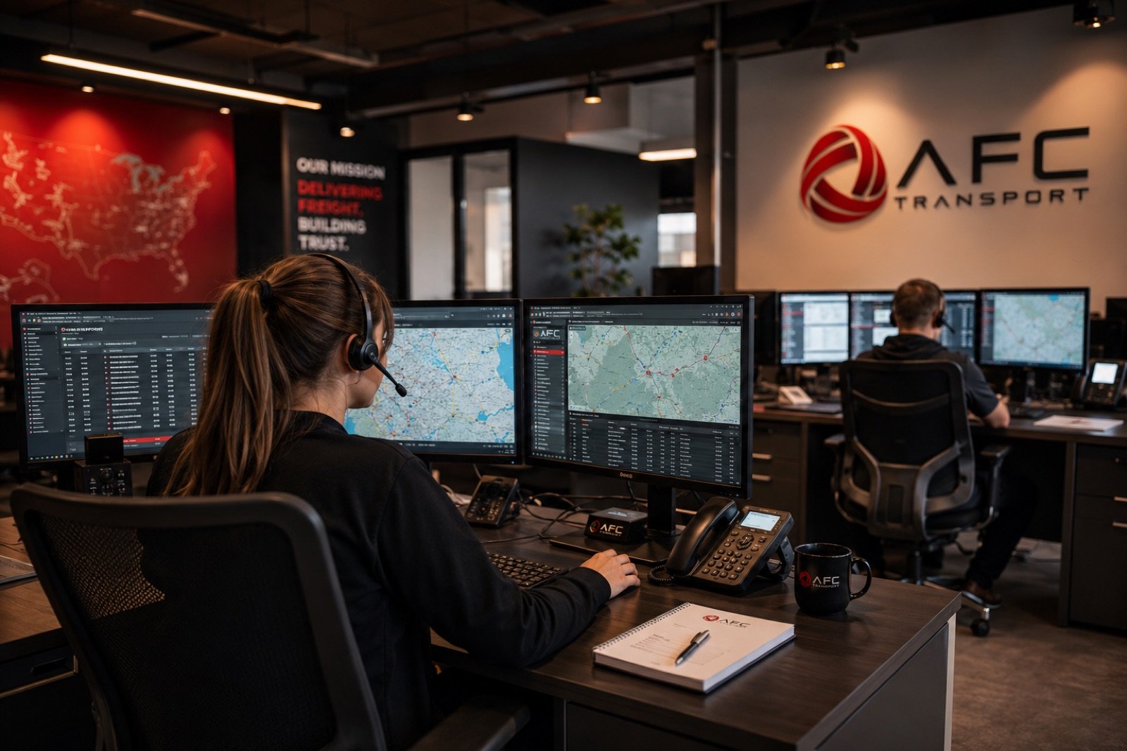 AFC dispatchers coordinating loads on multiple screens